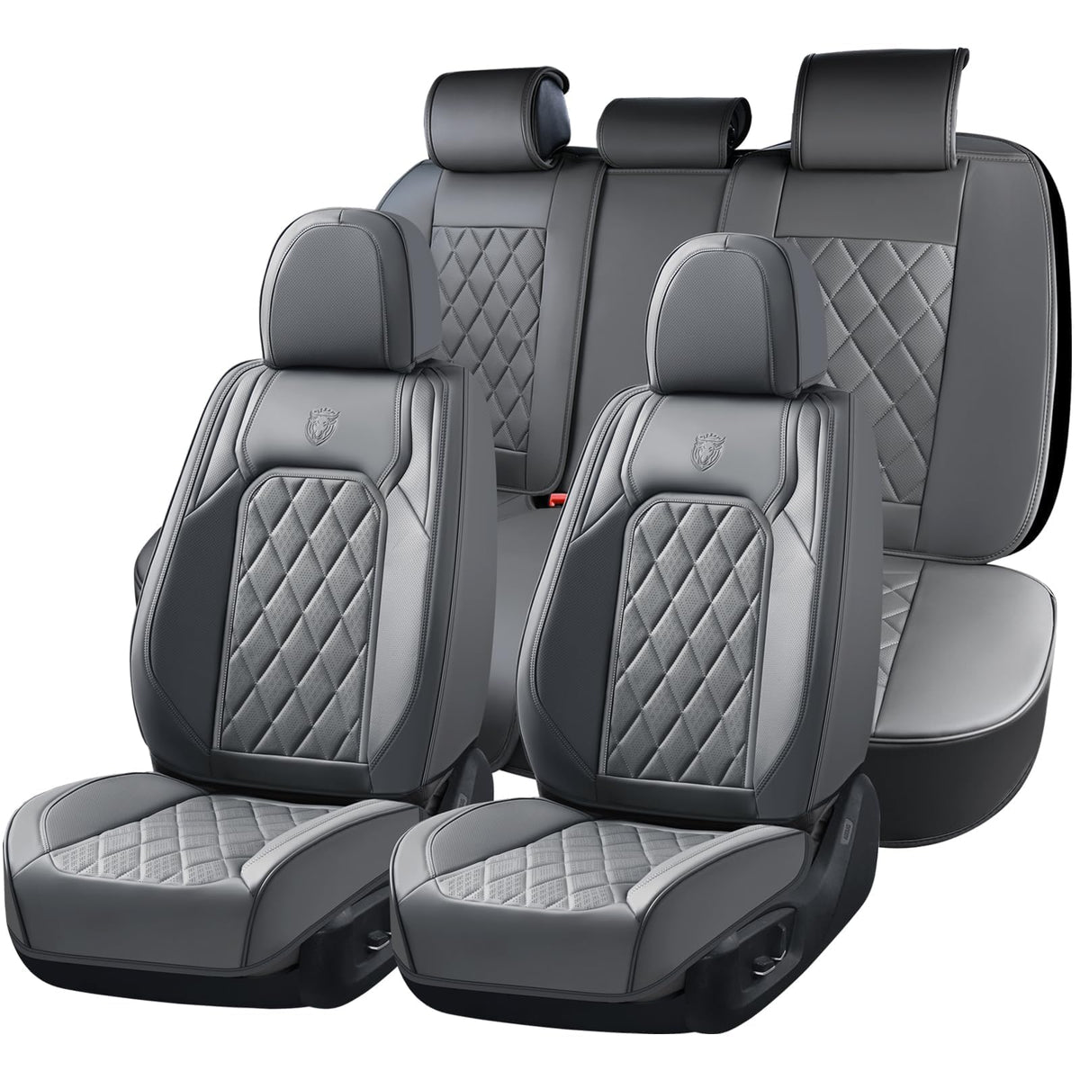 Premium Faux Leather Waterproof Car Seat Covers Full Set