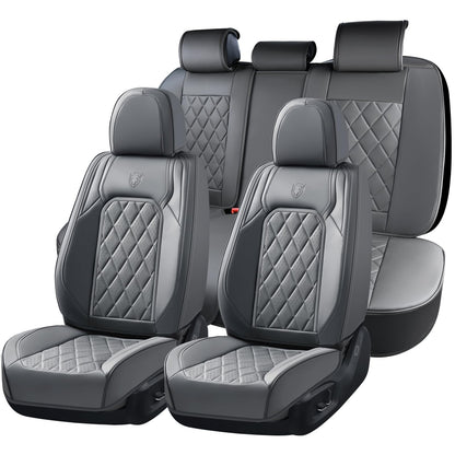 Premium Faux Leather Waterproof Car Seat Covers Full Set