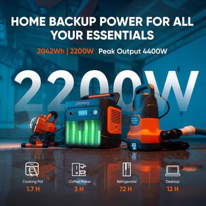 Portable Power Station 2042Wh LiFePO4 Battery Home Backup Generator