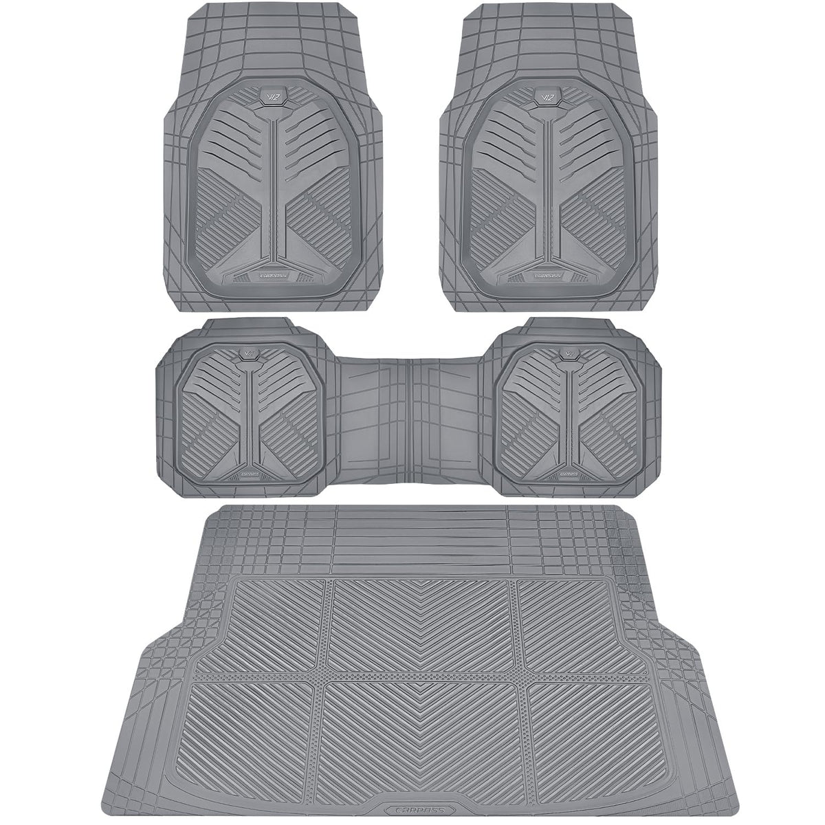 CAR PASS Heavy Duty Car Floor Mats, All Weather Car Mats Full Set