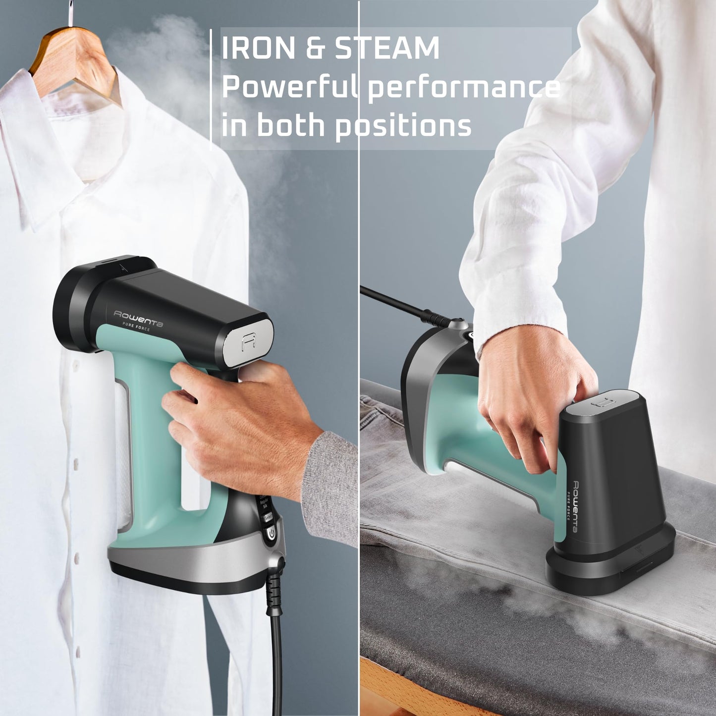 Rowenta Handheld Steamer for Clothes, Pure Force Steamer & Iron