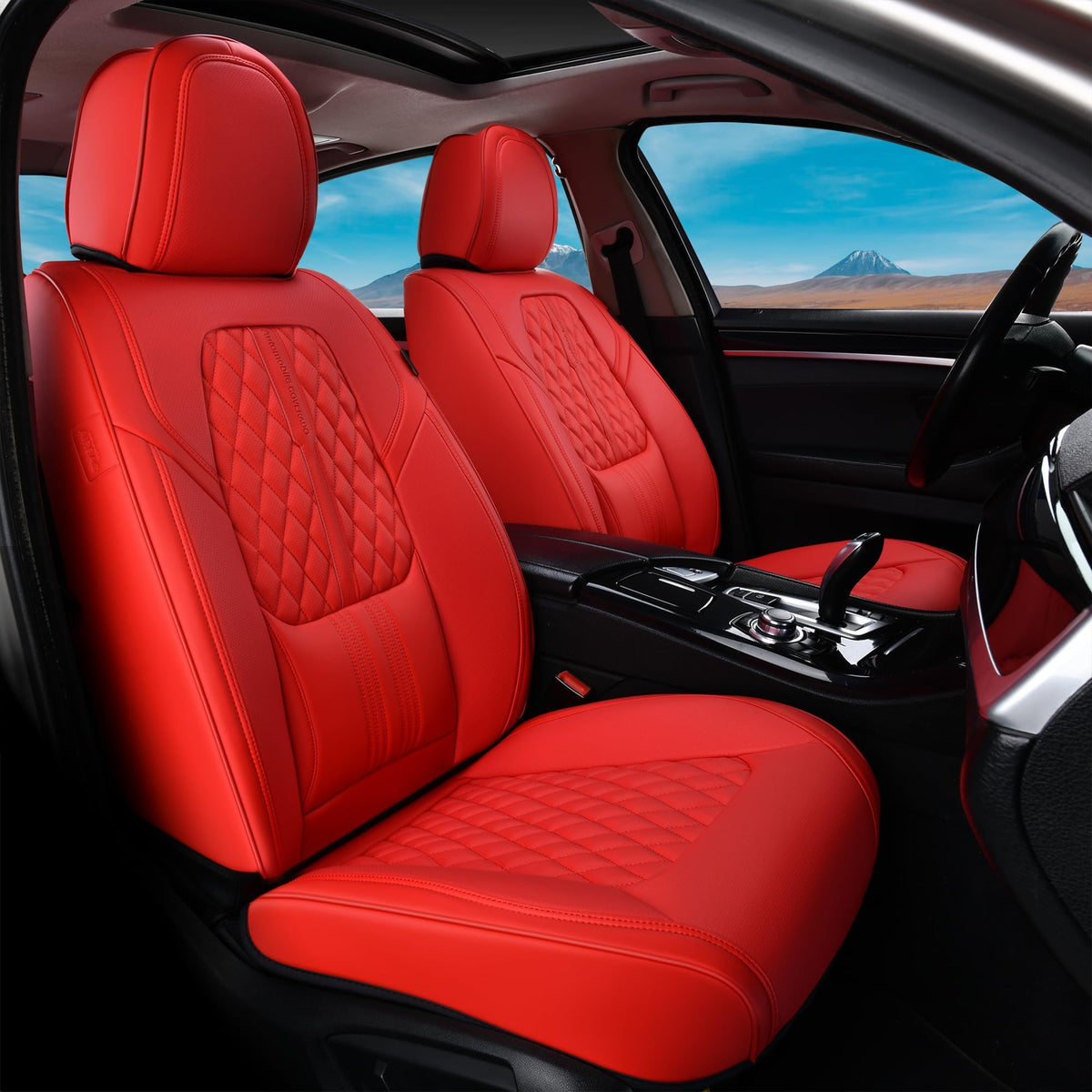 Premium Faux Leather Waterproof Car Seat Covers Full Set