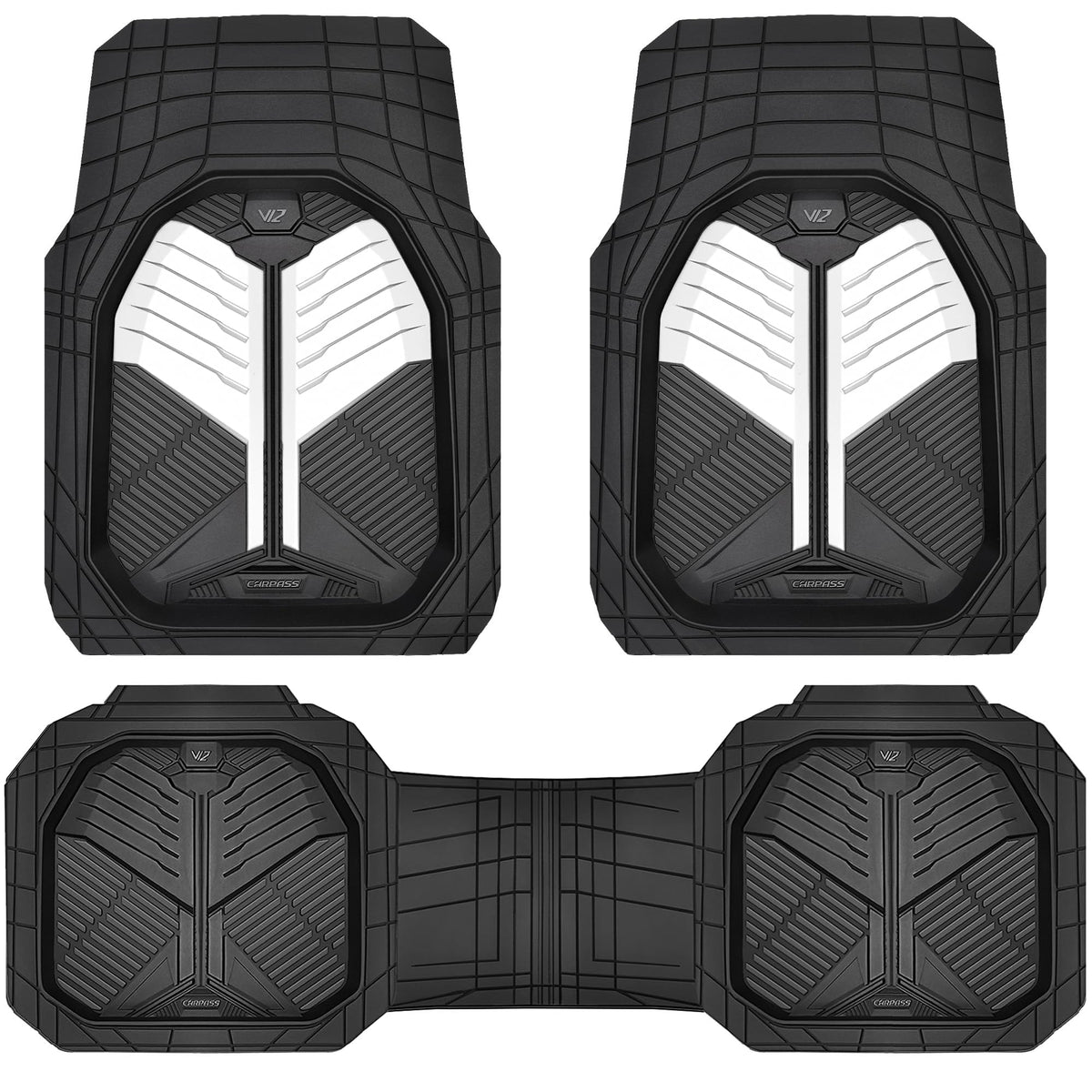 CAR PASS Heavy Duty Car Floor Mats, All Weather Car Mats Full Set