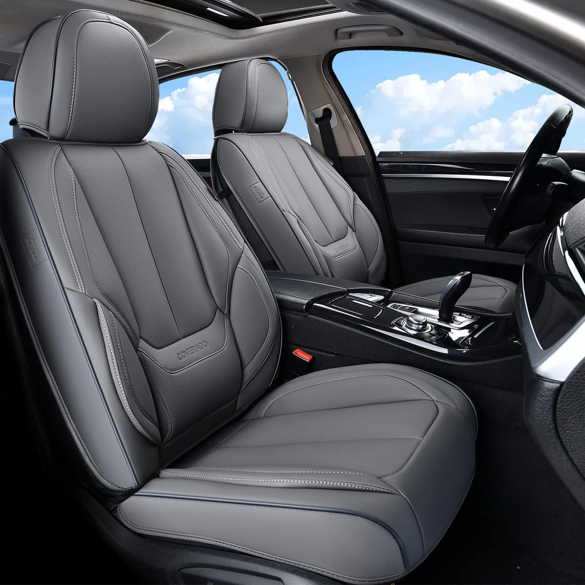 Premium Faux Leather Waterproof Car Seat Covers Full Set