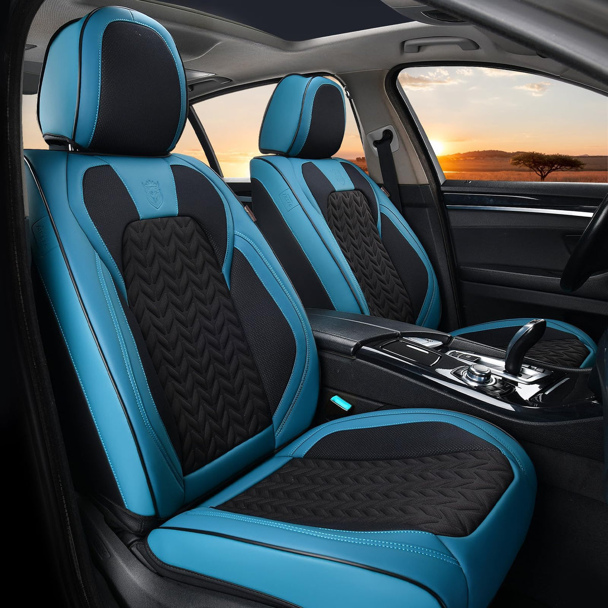 Premium Faux Leather Waterproof Car Seat Covers Full Set