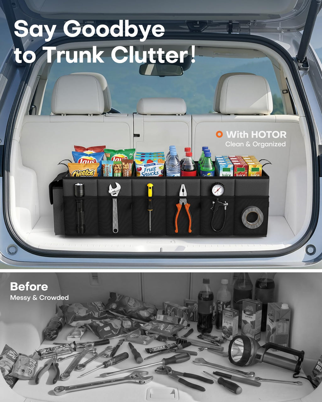 Foldable Trunk Organizer with Removable Cooler Storage