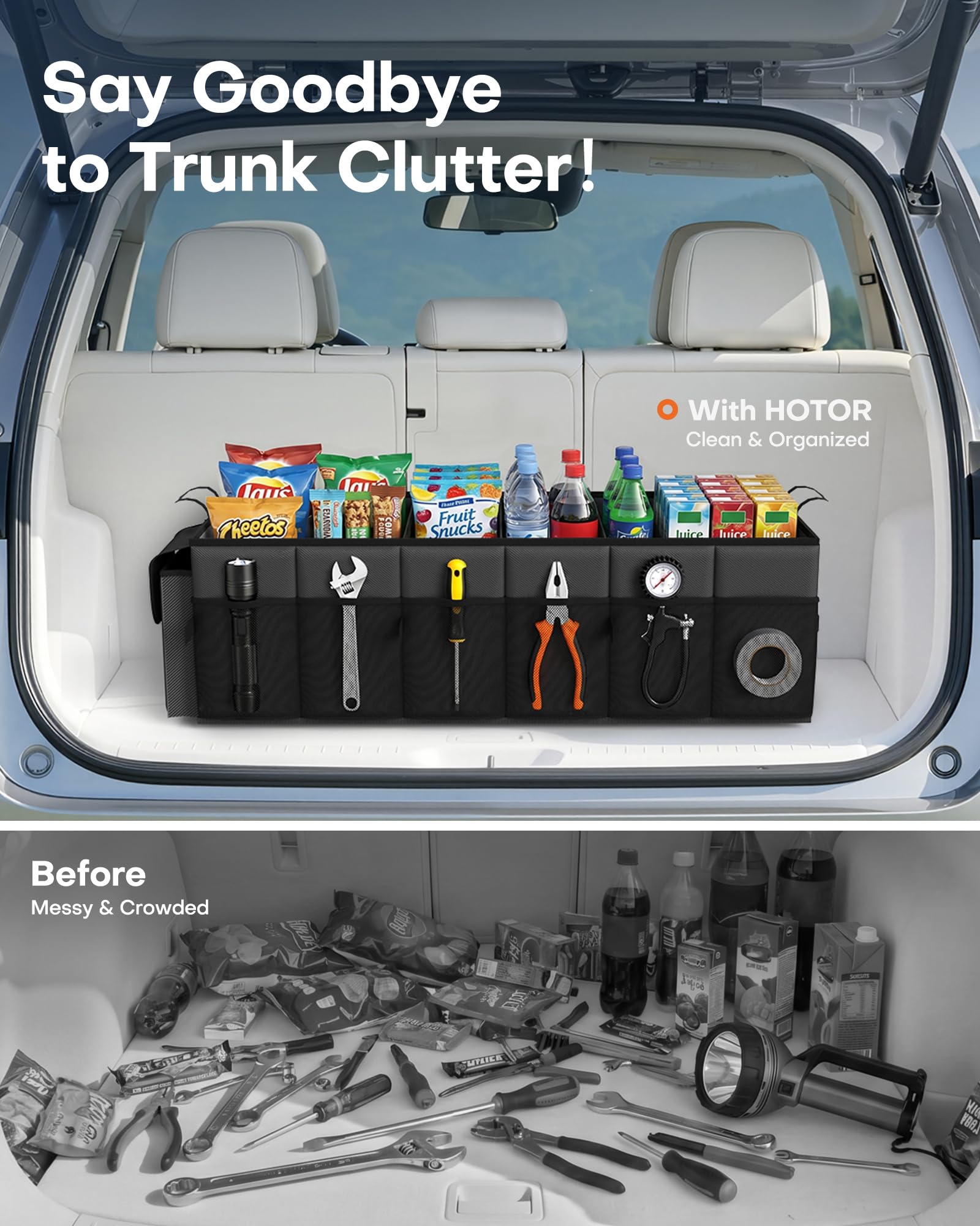 Foldable Trunk Organizer with Removable Cooler Storage