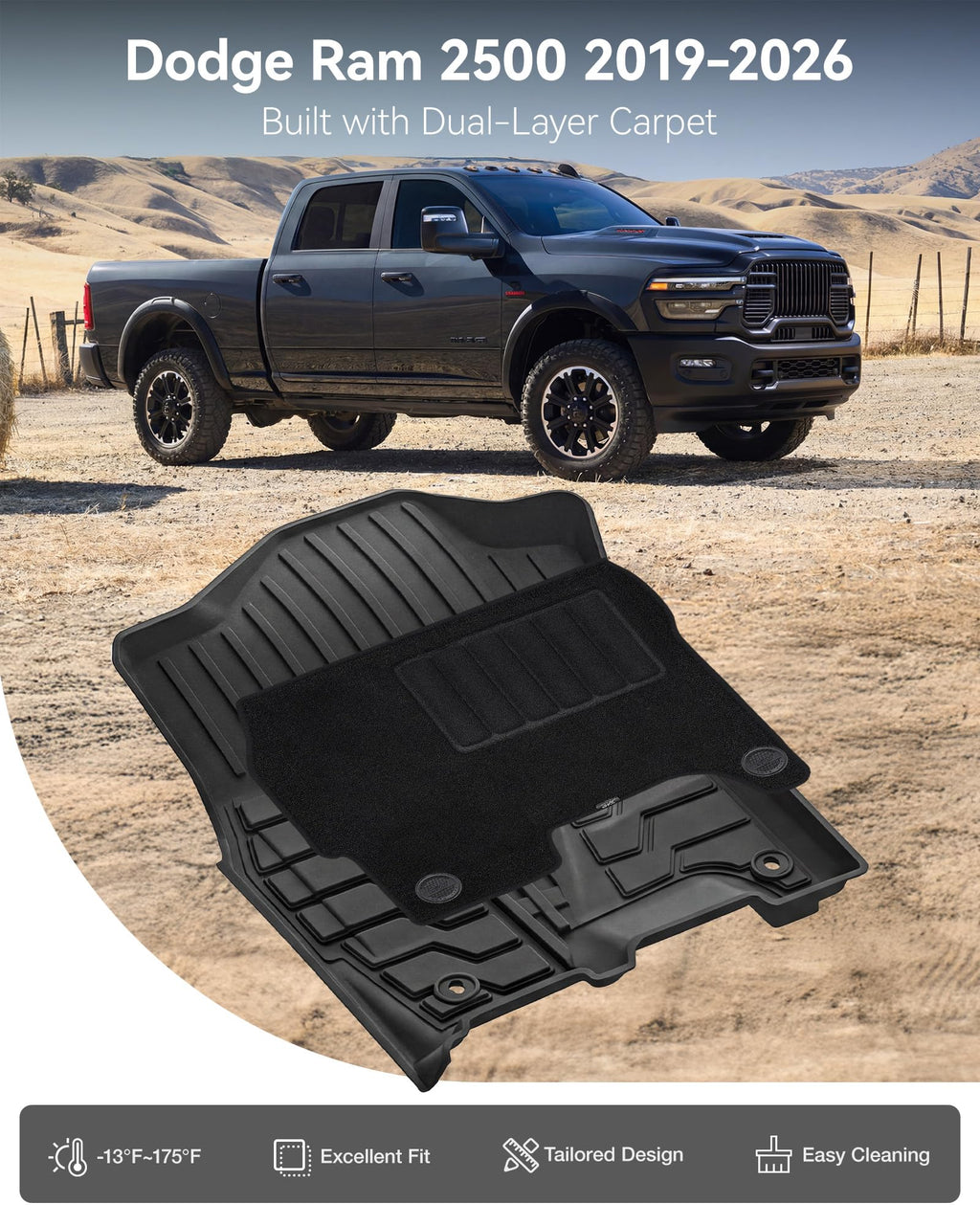 3W Floor mats fit for Ram