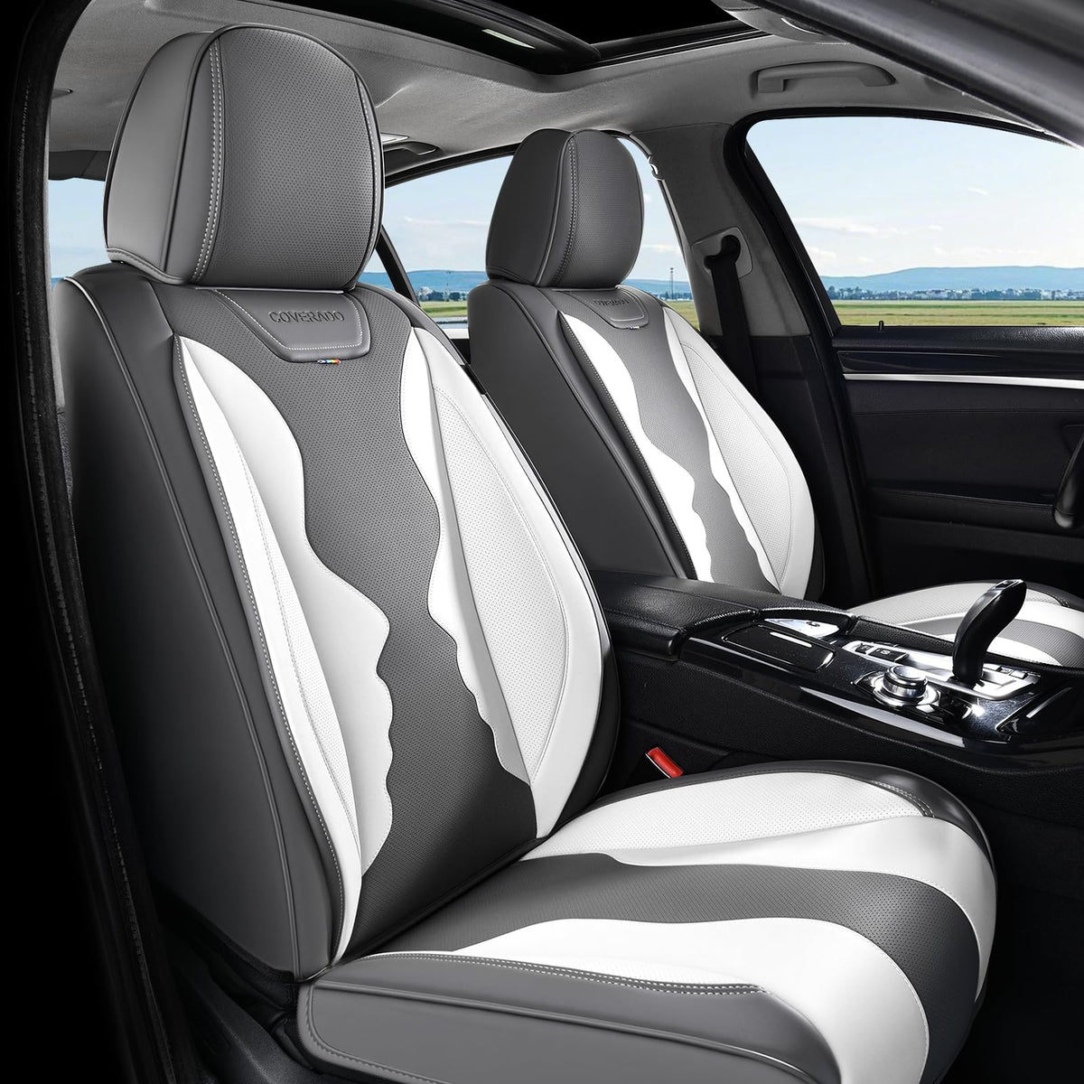 Premium Faux Leather Waterproof Car Seat Covers Full Set