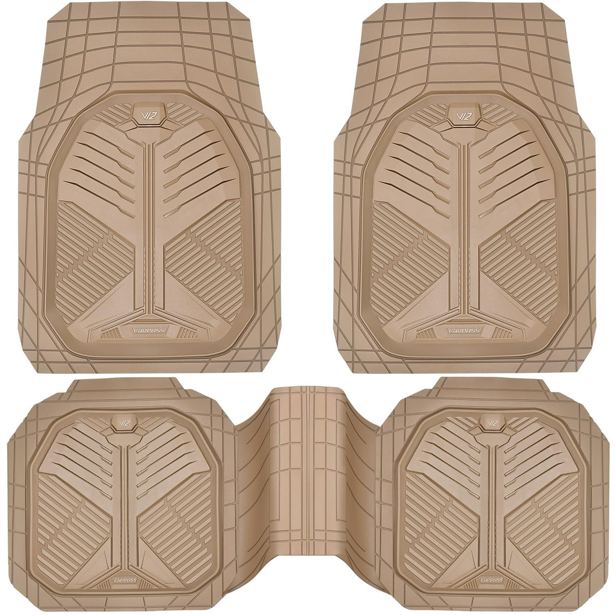 CAR PASS Heavy Duty Car Floor Mats, All Weather Car Mats Full Set