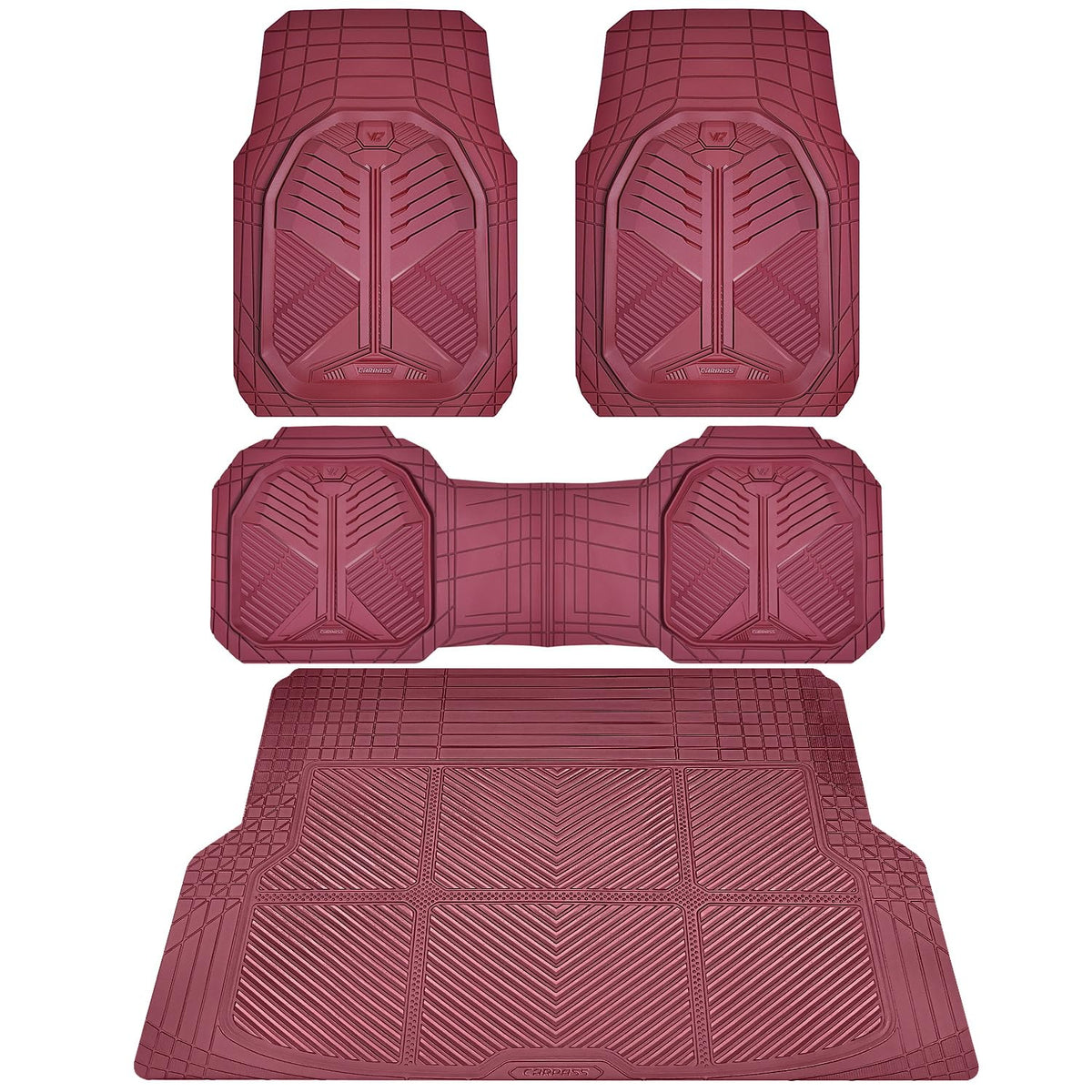 CAR PASS Heavy Duty Car Floor Mats, All Weather Car Mats Full Set