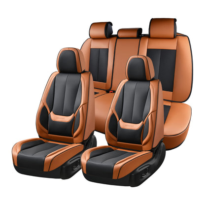 Premium Faux Leather Waterproof Car Seat Covers Full Set