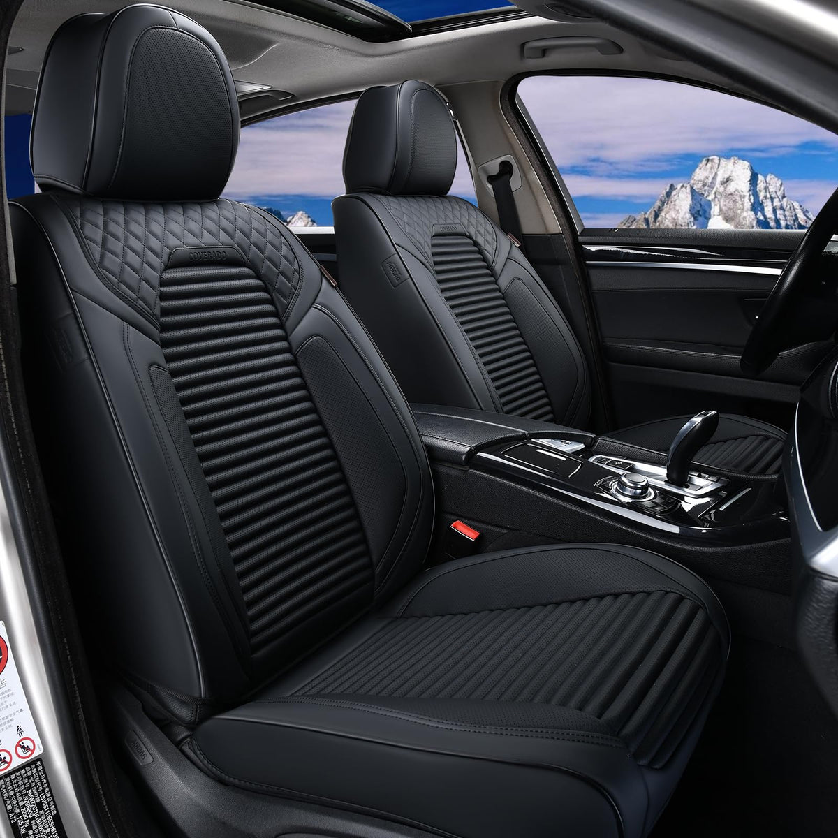 Premium Faux Leather Waterproof Car Seat Covers Full Set
