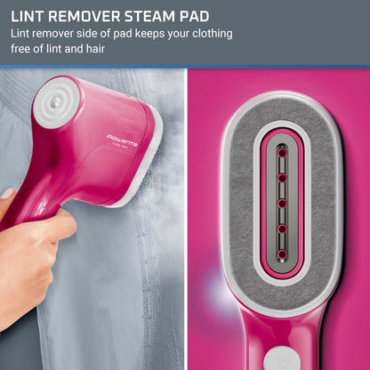 Portable Handheld Garment Steamer with Reversible Lint Remover Pad