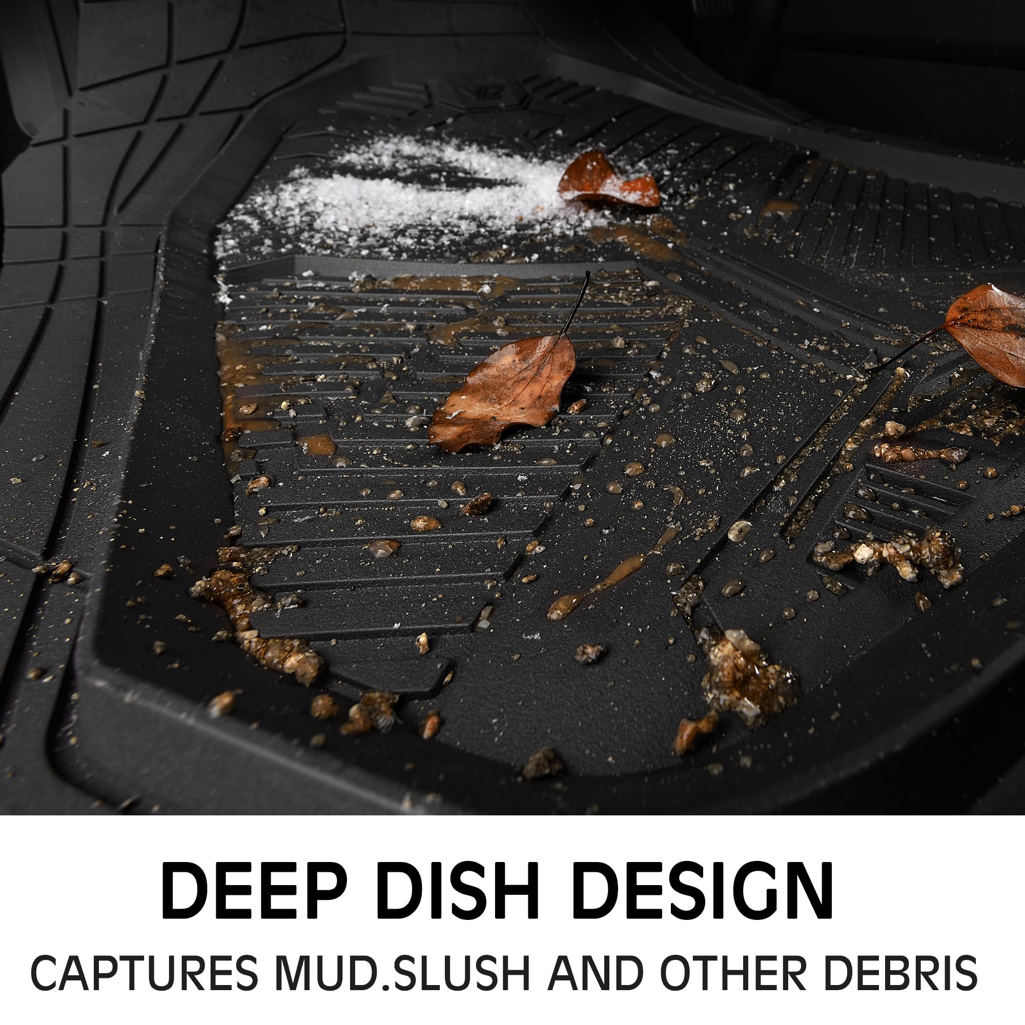 CAR PASS Heavy Duty Car Floor Mats, All Weather Car Mats Full Set