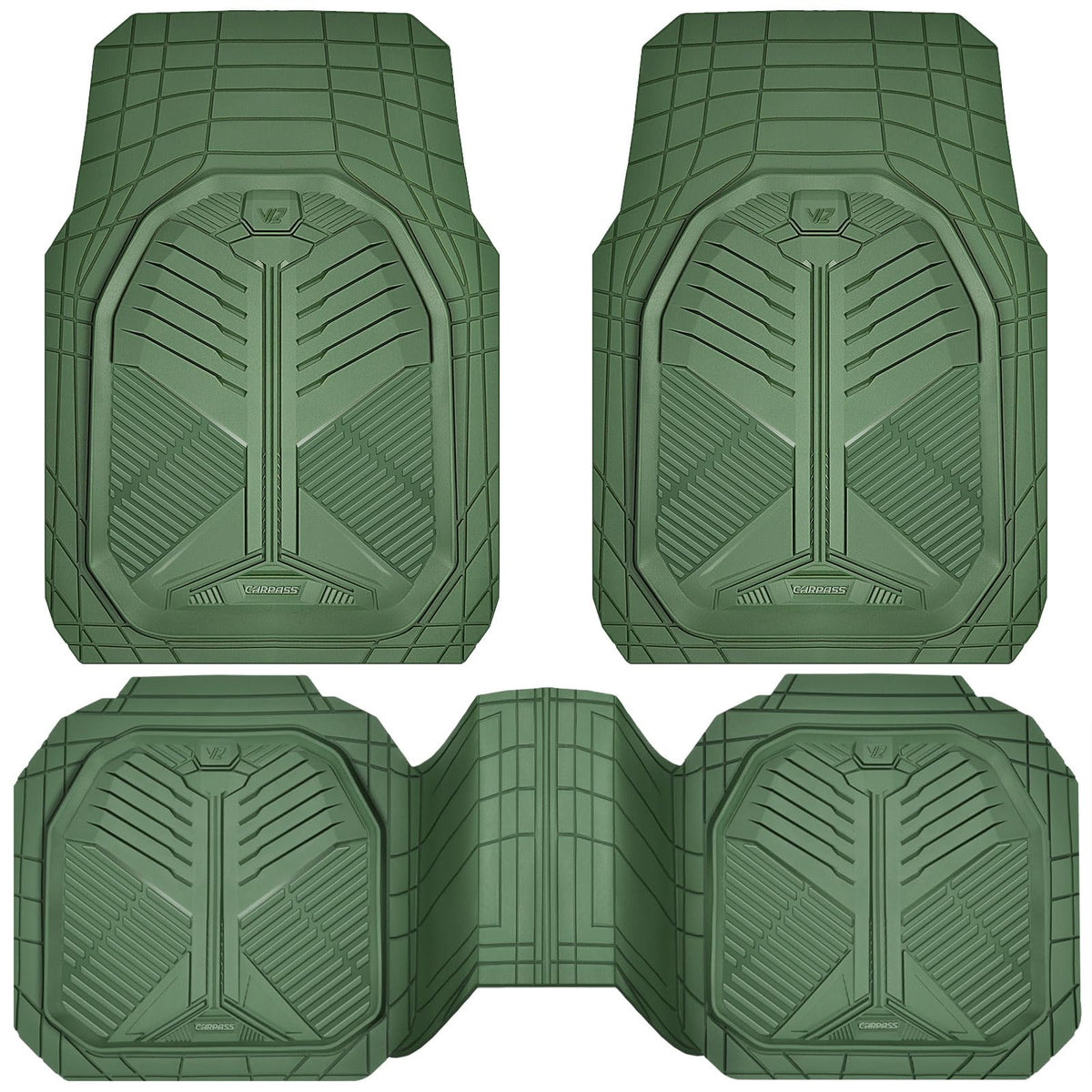 CAR PASS Heavy Duty Car Floor Mats, All Weather Car Mats Full Set