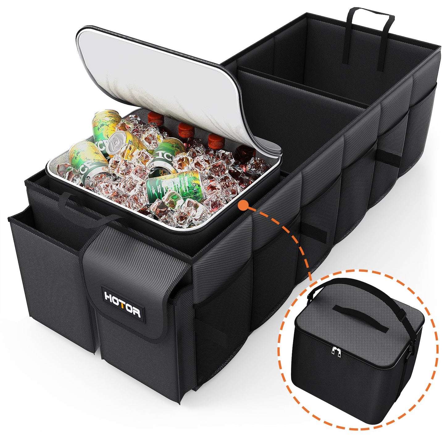 Foldable Trunk Organizer with Removable Cooler Storage