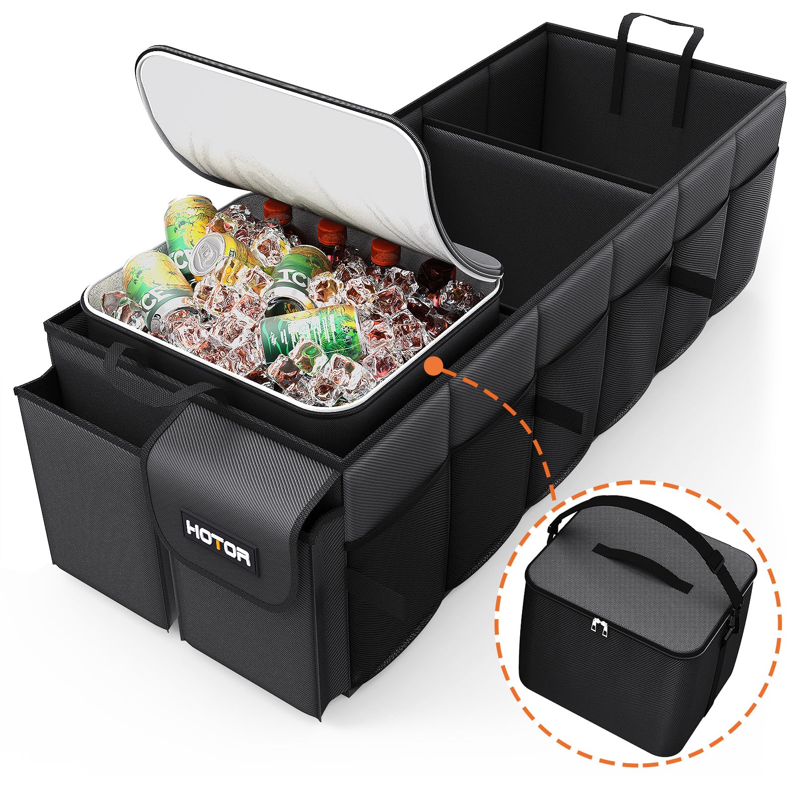 Foldable Trunk Organizer with Removable Cooler Storage