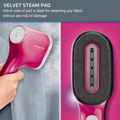 Portable Handheld Garment Steamer with Reversible Lint Remover Pad