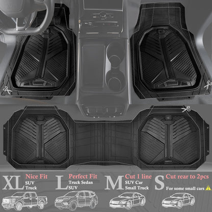 CAR PASS Heavy Duty Car Floor Mats, All Weather Car Mats Full Set