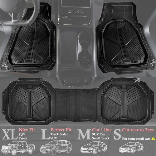 CAR PASS Heavy Duty Car Floor Mats, All Weather Car Mats Full Set