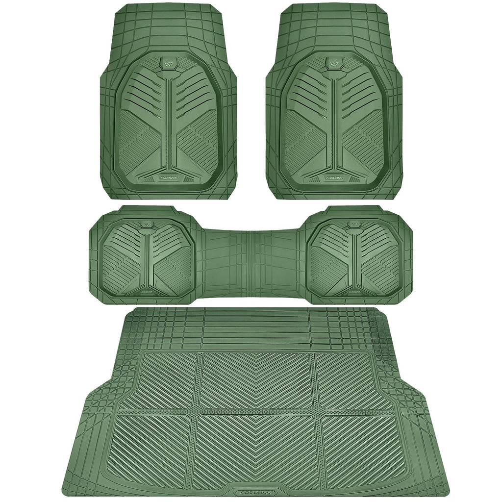 CAR PASS Heavy Duty Car Floor Mats, All Weather Car Mats Full Set