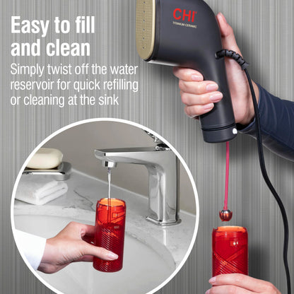CHI Collapsible Travel 2-in-1 Handheld Garment Steamer & Steam Iron