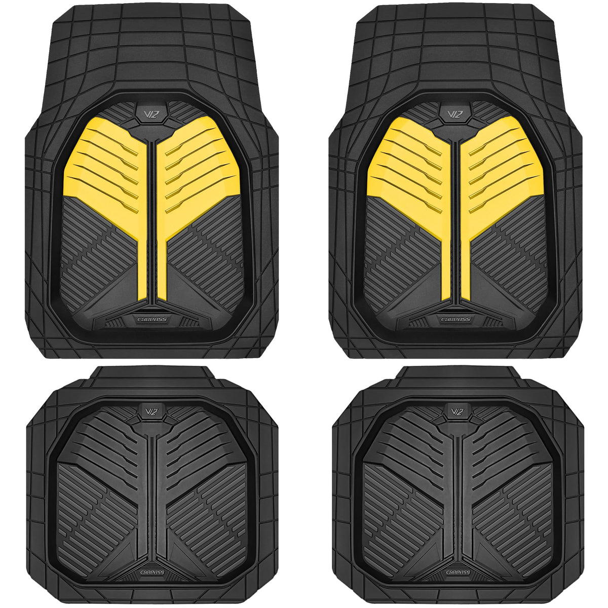 CAR PASS Heavy Duty Car Floor Mats, All Weather Car Mats Full Set