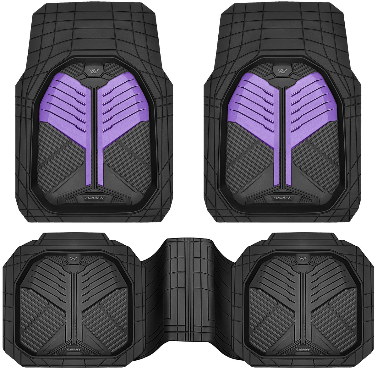 CAR PASS Heavy Duty Car Floor Mats, All Weather Car Mats Full Set