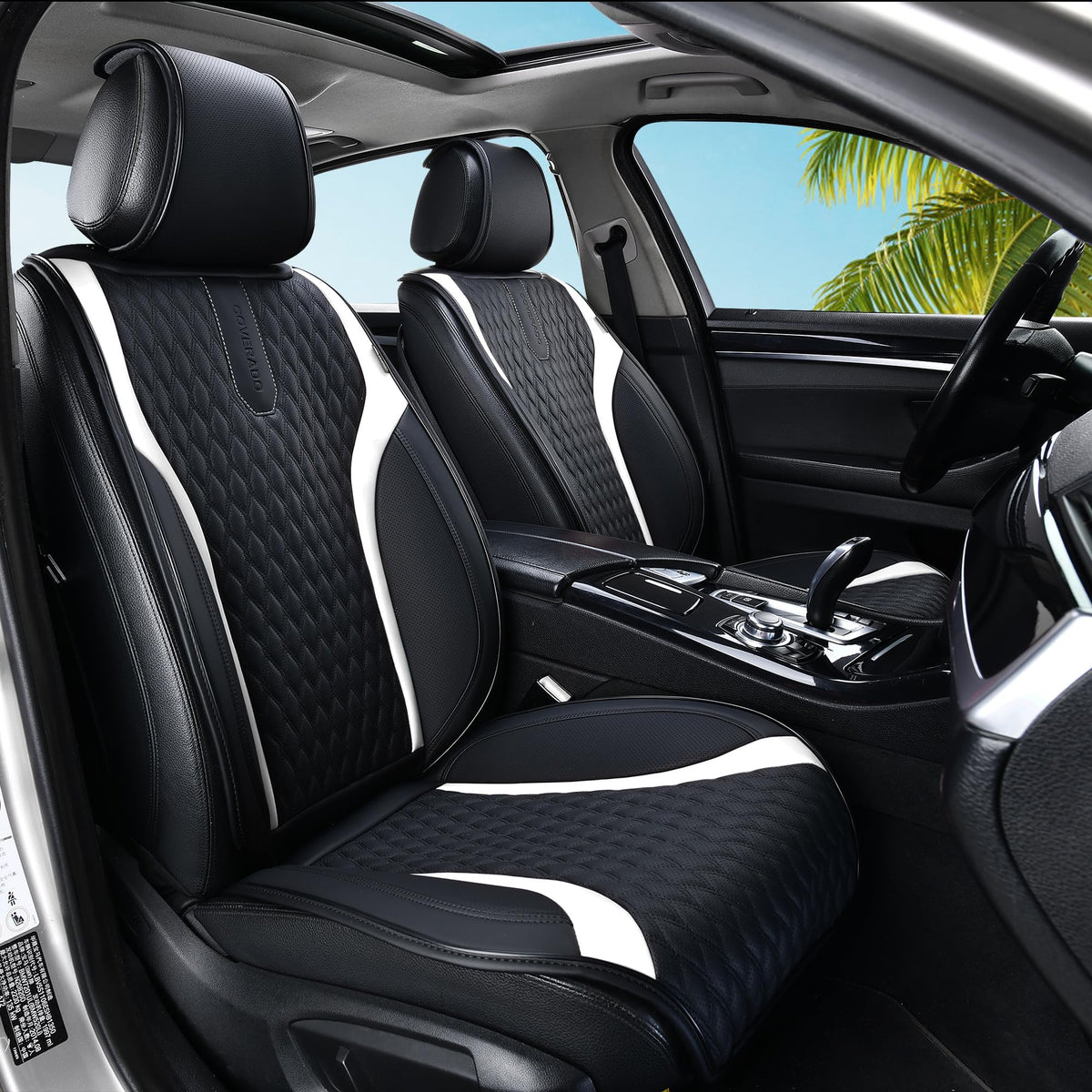 Premium Faux Leather Waterproof Car Seat Covers Full Set