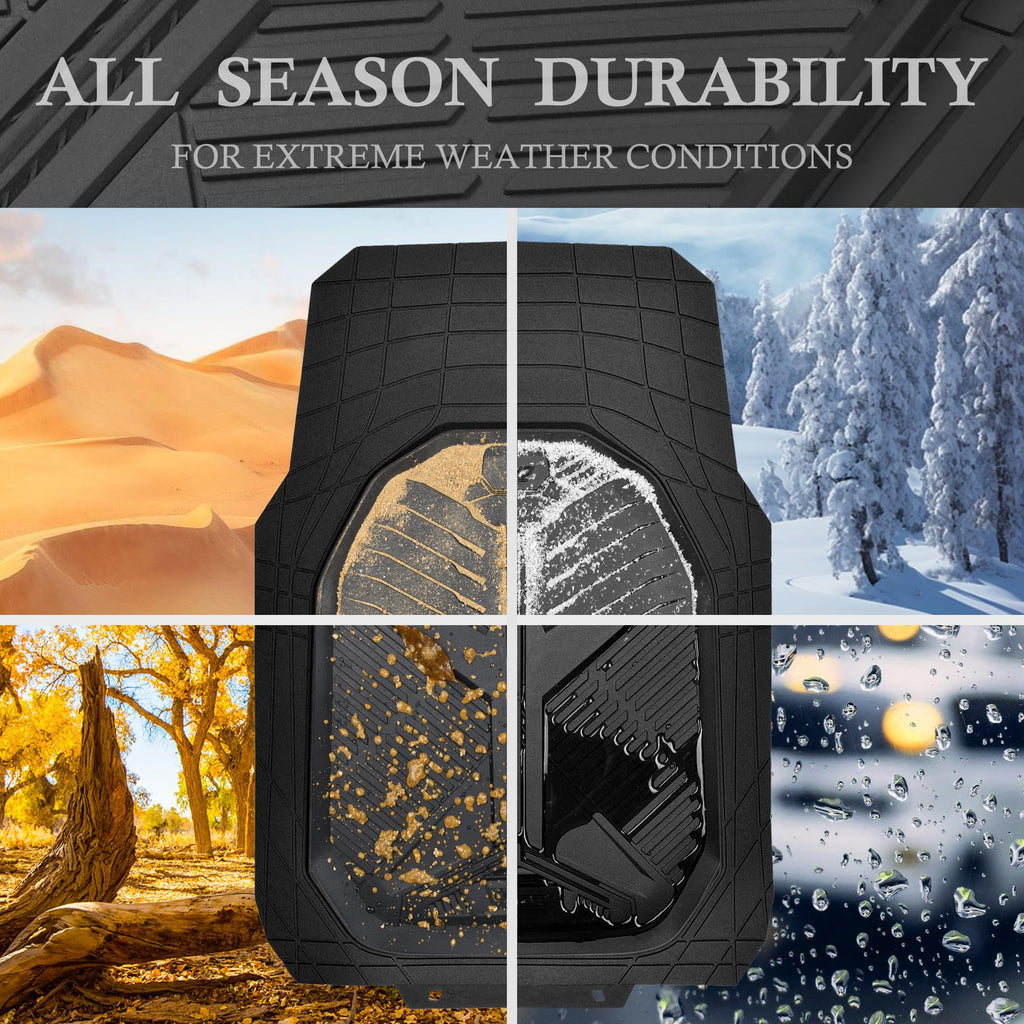 CAR PASS Heavy Duty Car Floor Mats, All Weather Car Mats Full Set