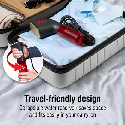 CHI Collapsible Travel 2-in-1 Handheld Garment Steamer & Steam Iron