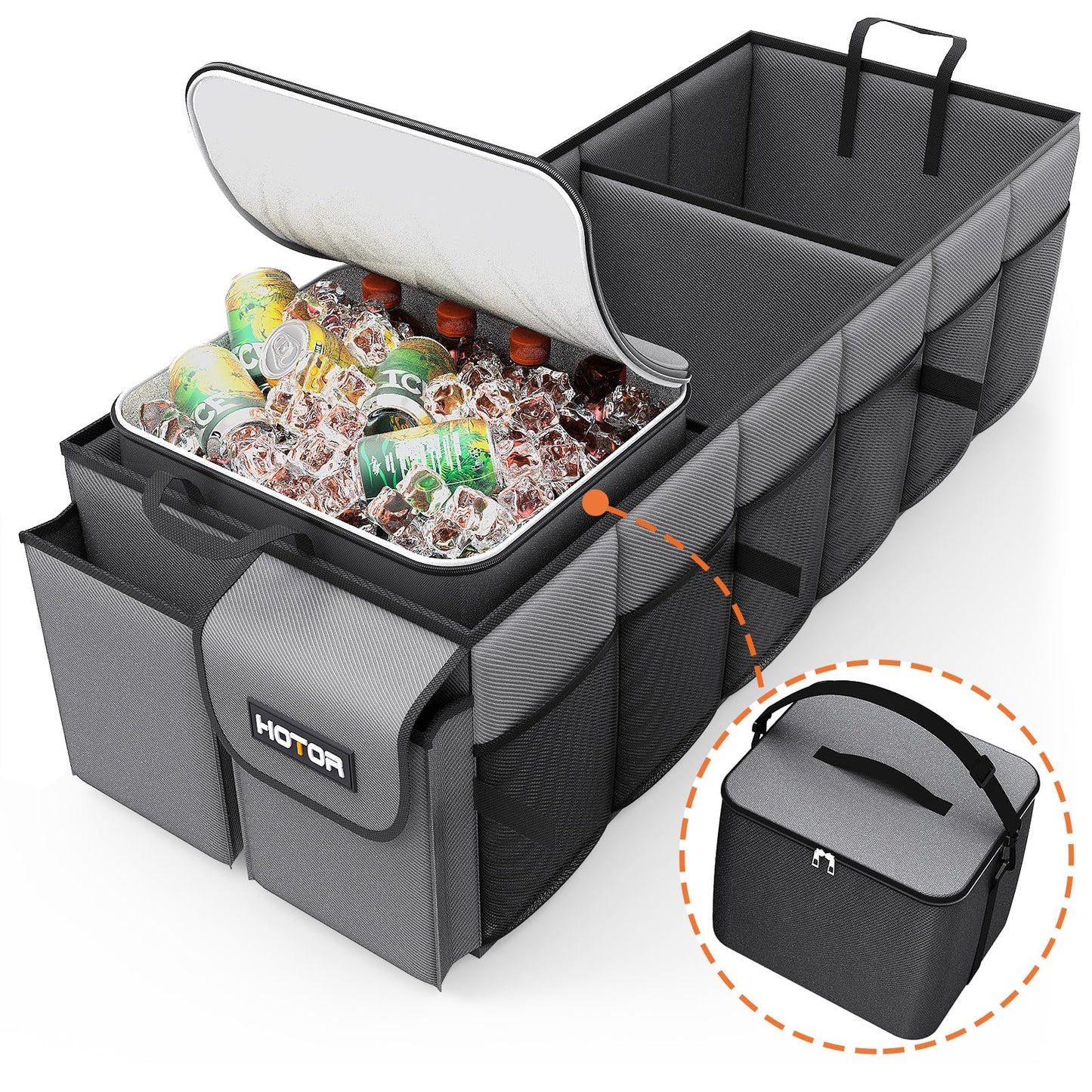Foldable Trunk Organizer with Removable Cooler Storage